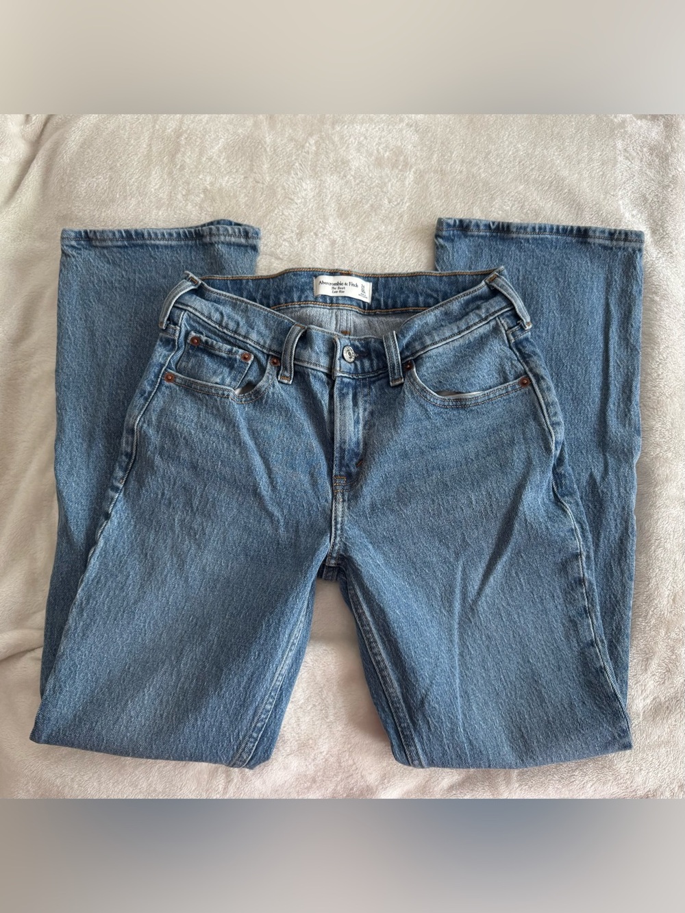 Abercrombie & Fitch Medium Wash Low-Rise Bootcut Jeans